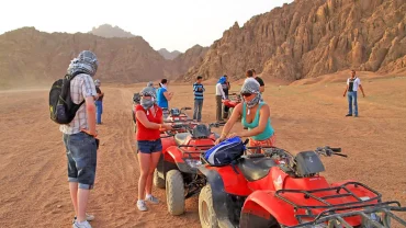 private quad bike tour Hurghada - desert landscape with quad bikes