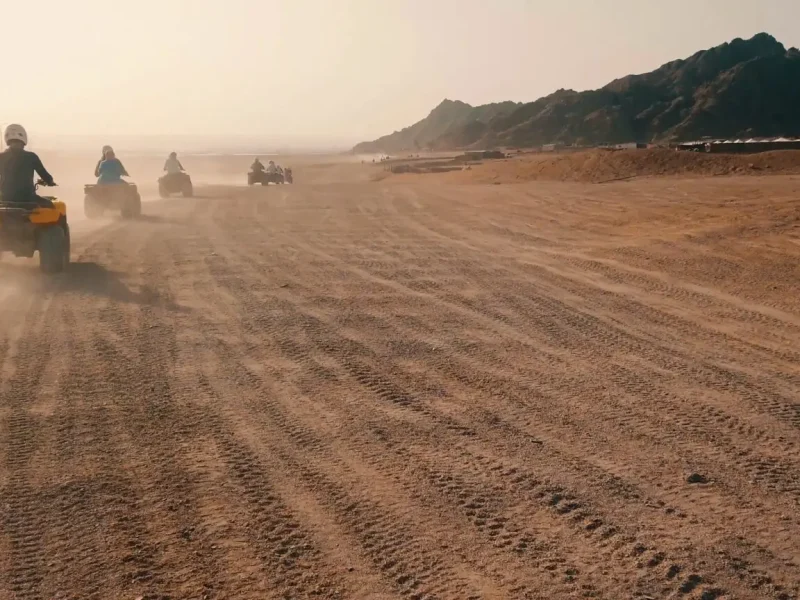 quad bike tour Hurghada booking - desert landscape with quad bikes