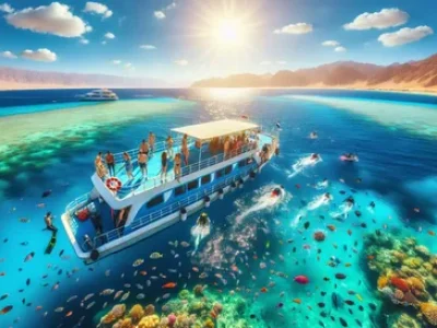 should I book Hurghada tours in advance - scenic view of Hurghada coast with boats