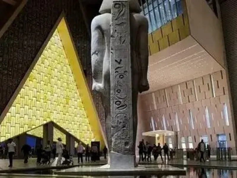 Grand Egyptian Museum vs Egyptian Museum - exterior view of both museums