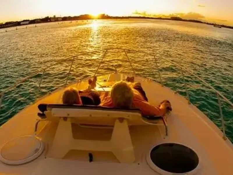 how long is Orange Bay boat trip - scenic view of Orange Bay with boats