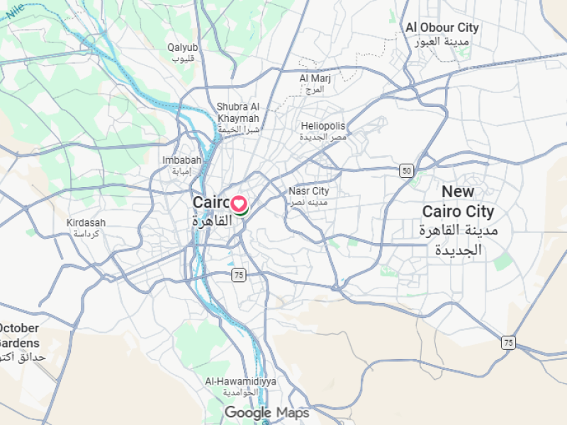 distance from Hurghada to Cairo - map showing route